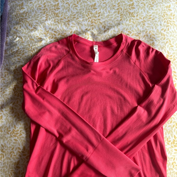 Lululemon Dark Salmon long sleeve tee shirt - Picture 1 of 3